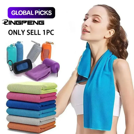 Stay Cool and Comfortable with the LINGPENG Quick-Drying Microfiber Sports Towel - Perfect for Yoga, Gym, Running, and Outdoor Adventures!