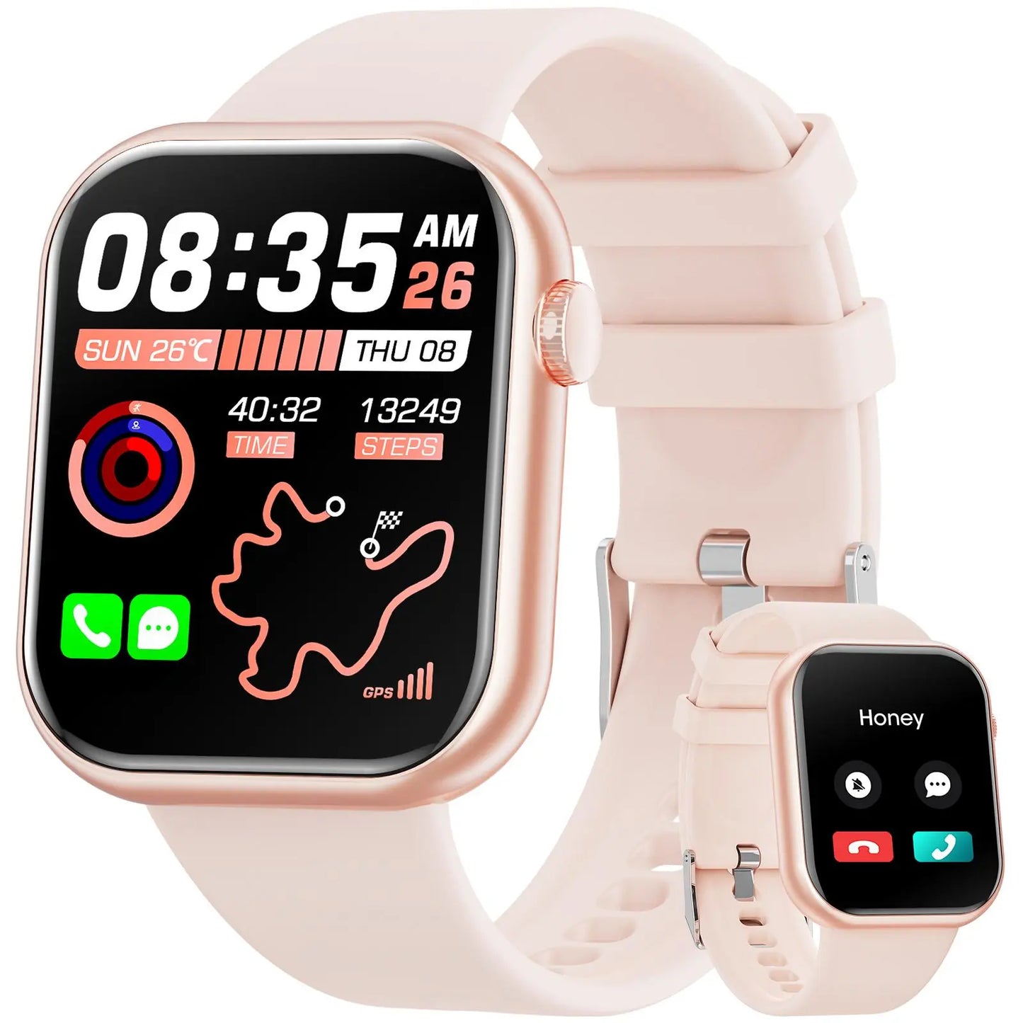 Smart Watch with 1.85" Display, Fitness Tracker, 100+ Sport Modes, Waterproof, Compatible with iOS and Android, Perfect Christmas Gift