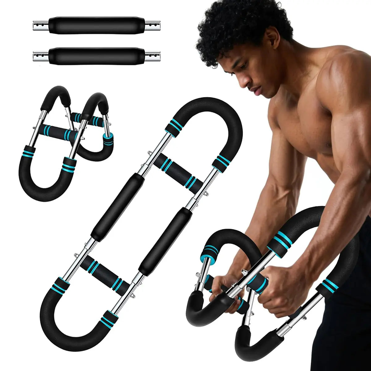 Transform Your Upper Body with the Adjustable Power Twister Arm Trainer - Portable Strength Bar for Men