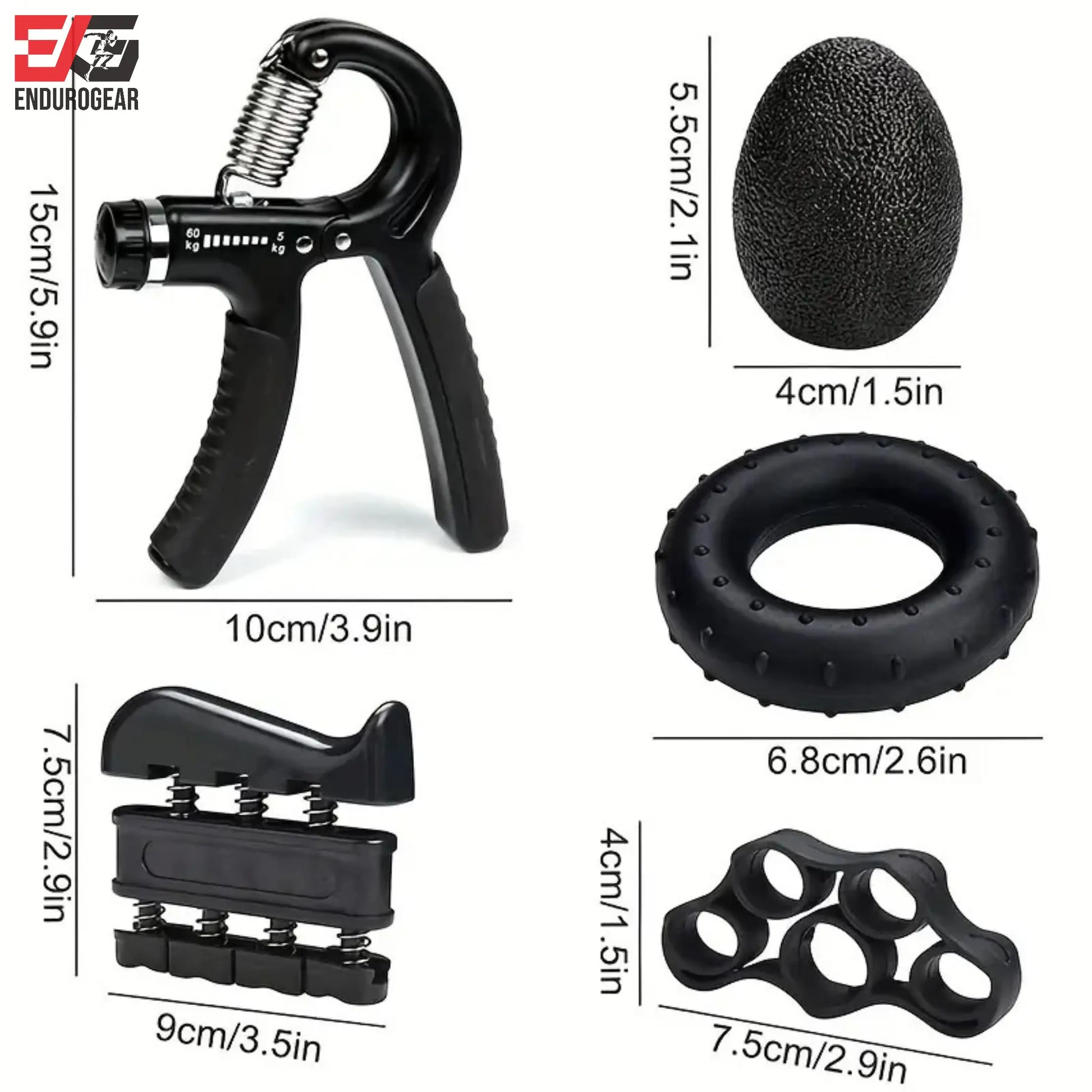 Unleash Your Grip Strength! 💪 E.G Hand Grip Strengthener Kit - 5 Essential Tools for Ultimate Workout & Rehabilitation! 🏋️‍♂️✨