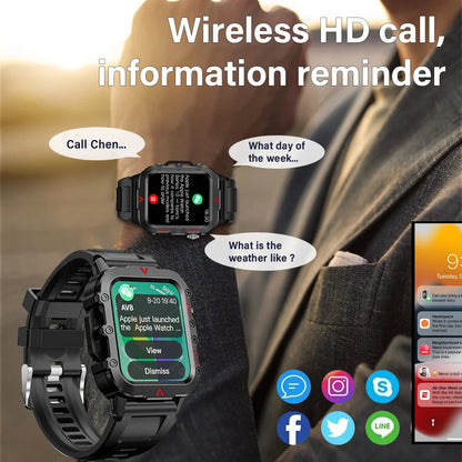 Elevate Your Outdoor Game with the Ultimate Men's Smart Watch: LED Flashlight, Health Monitoring & More! 🌟🏃‍♂️💪