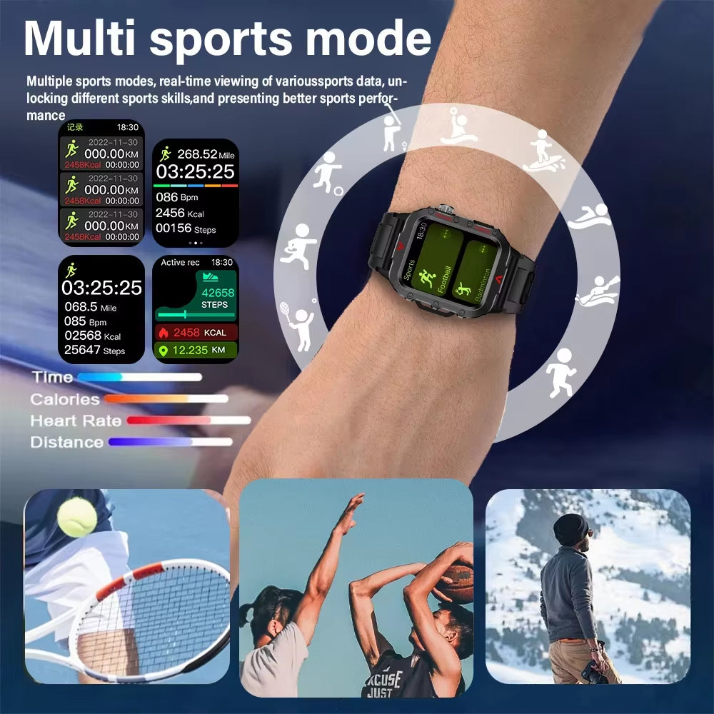 Elevate Your Outdoor Game with the Ultimate Men's Smart Watch: LED Flashlight, Health Monitoring & More! 🌟🏃‍♂️💪