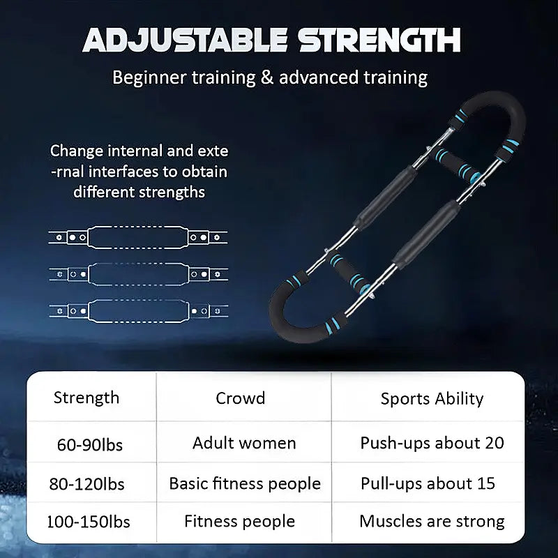 Transform Your Upper Body with the Adjustable Power Twister Arm Trainer - Portable Strength Bar for Men