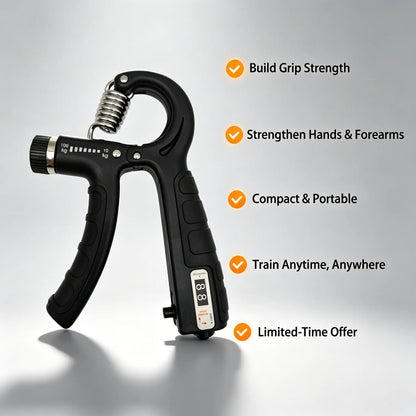 Unleash Your Strength with the Adjustable Hand Grip Strengthener & Mechanical Counter