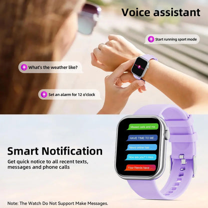 Smart Watch with 1.85" Display, Fitness Tracker, 100+ Sport Modes, Waterproof, Compatible with iOS and Android, Perfect Christmas Gift