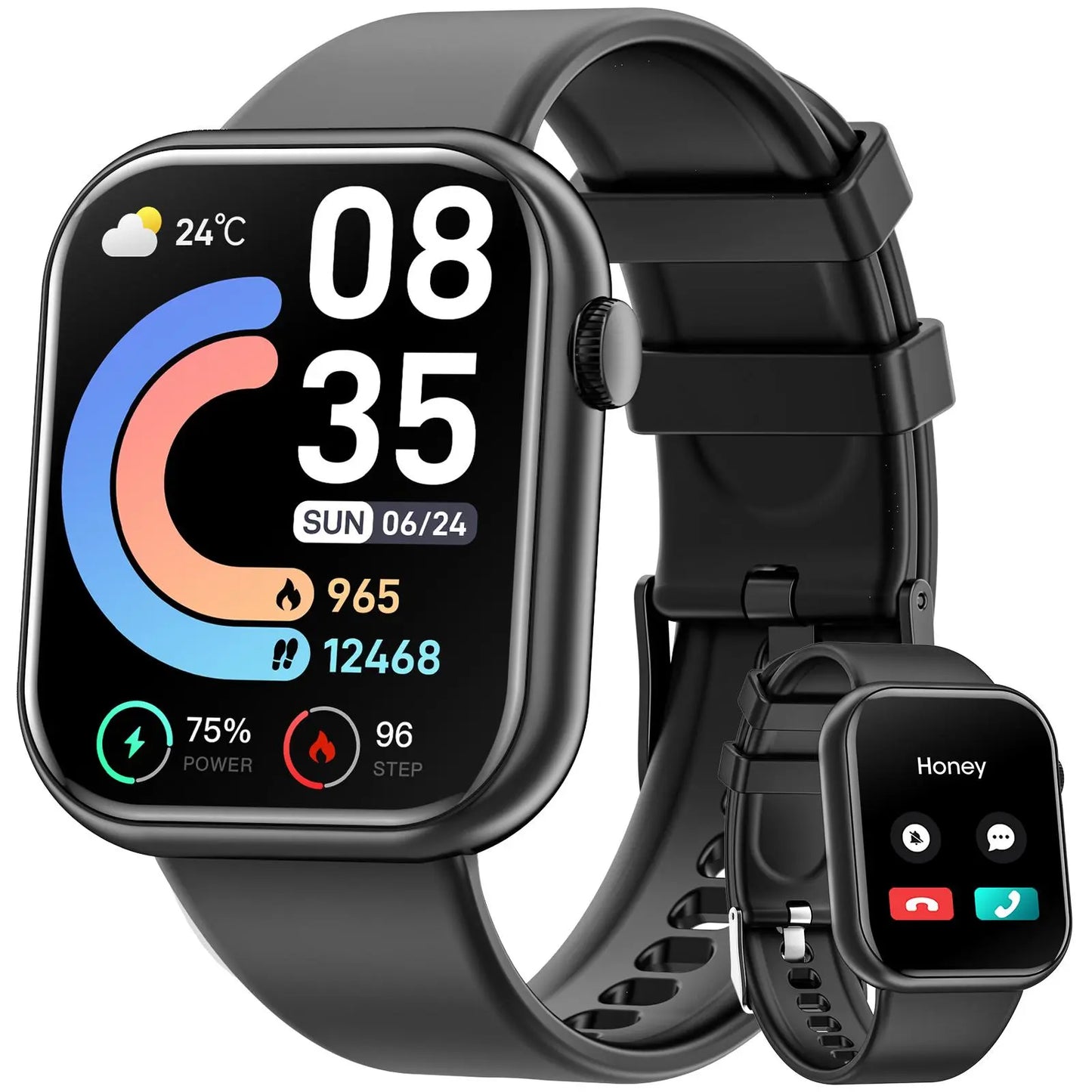 Smart Watch with 1.85" Display, Fitness Tracker, 100+ Sport Modes, Waterproof, Compatible with iOS and Android, Perfect Christmas Gift