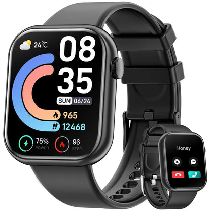 Smart Watch with 1.85" Display, Fitness Tracker, 100+ Sport Modes, Waterproof, Compatible with iOS and Android, Perfect Christmas Gift