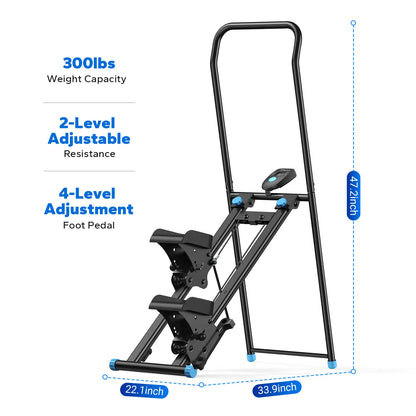 Merach Stair Stepper with Handlebar - Compact Full-Body Cardio Climber, 330 lbs Capacity, Adjustable Pedals for Home Gym Fitness