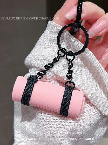 Charming Mini Yoga Mat Keychain - Perfect Accessory for Fitness Enthusiasts