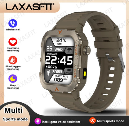 Elevate Your Outdoor Game with the Ultimate Men's Smart Watch: LED Flashlight, Health Monitoring & More! 🌟🏃‍♂️💪