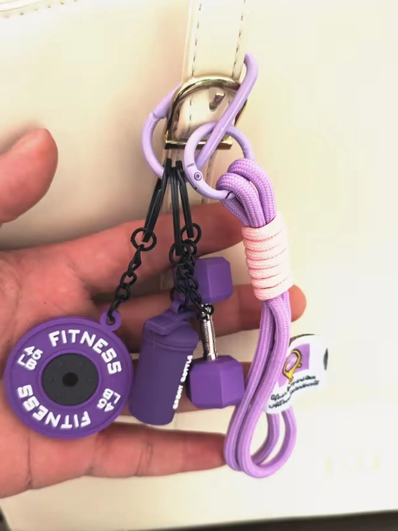 Unleash Your Workout Style with Our Trendy 4-Piece Sporty Barbell Keychain Set – The Ultimate Gym Accessory!