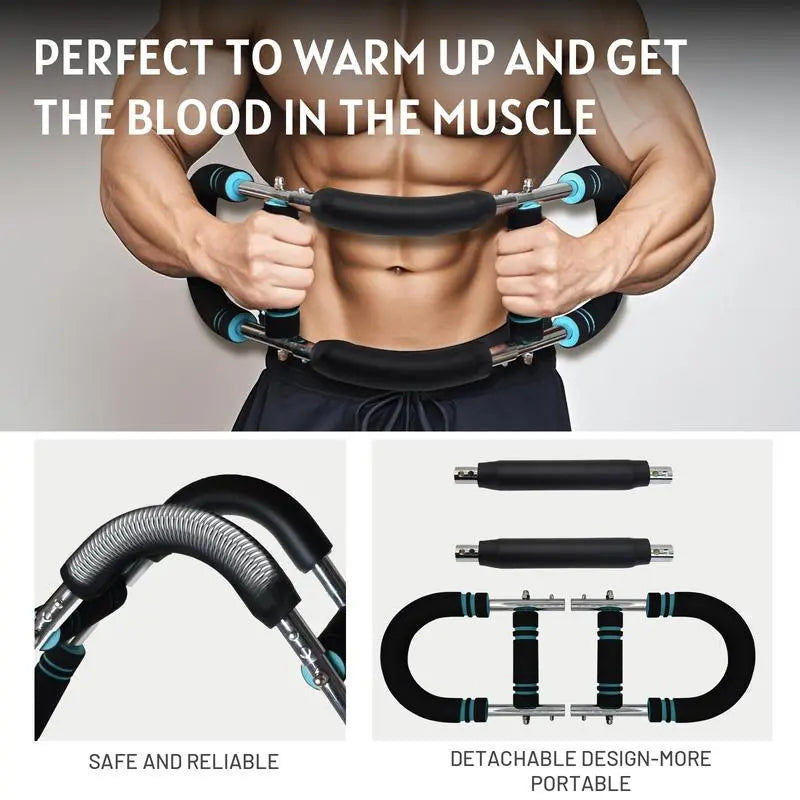 Transform Your Upper Body with the Adjustable Power Twister Arm Trainer - Portable Strength Bar for Men