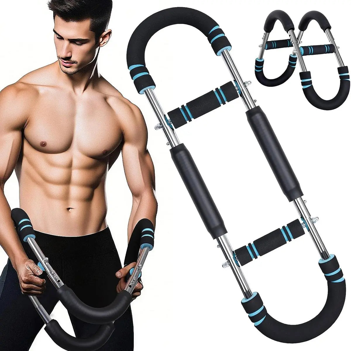 Transform Your Upper Body with the Adjustable Power Twister Arm Trainer - Portable Strength Bar for Men