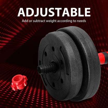 22LB Adjustable Dumbbell and Barbell Set with Thick Connecting Bumper Plate, Ideal for Strength Training in Home Gym for Men and Women