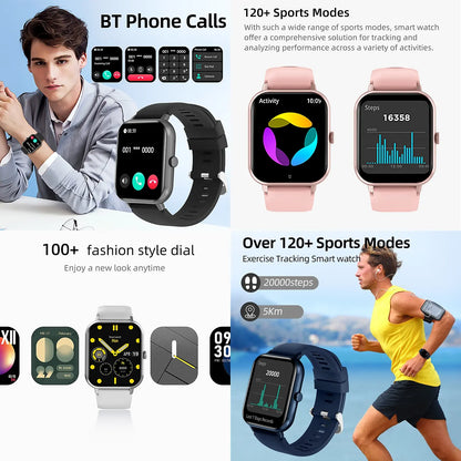 Transform Your Fitness Journey with Our Advanced 1.83-Inch Touchscreen Smart Watch – Stay Connected, Track 100+ Sports Modes, and More!
