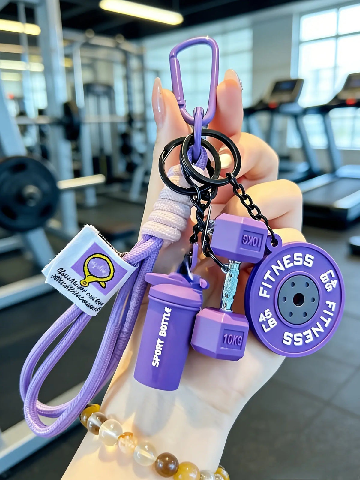 Unleash Your Workout Style with Our Trendy 4-Piece Sporty Barbell Keychain Set – The Ultimate Gym Accessory!