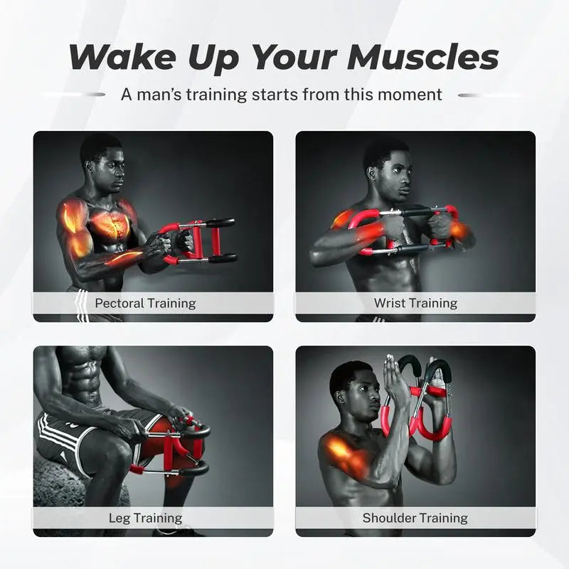 Transform Your Upper Body with the Adjustable Power Twister Arm Trainer - Portable Strength Bar for Men