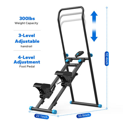 Merach Stair Stepper with Handlebar - Compact Full-Body Cardio Climber, 330 lbs Capacity, Adjustable Pedals for Home Gym Fitness
