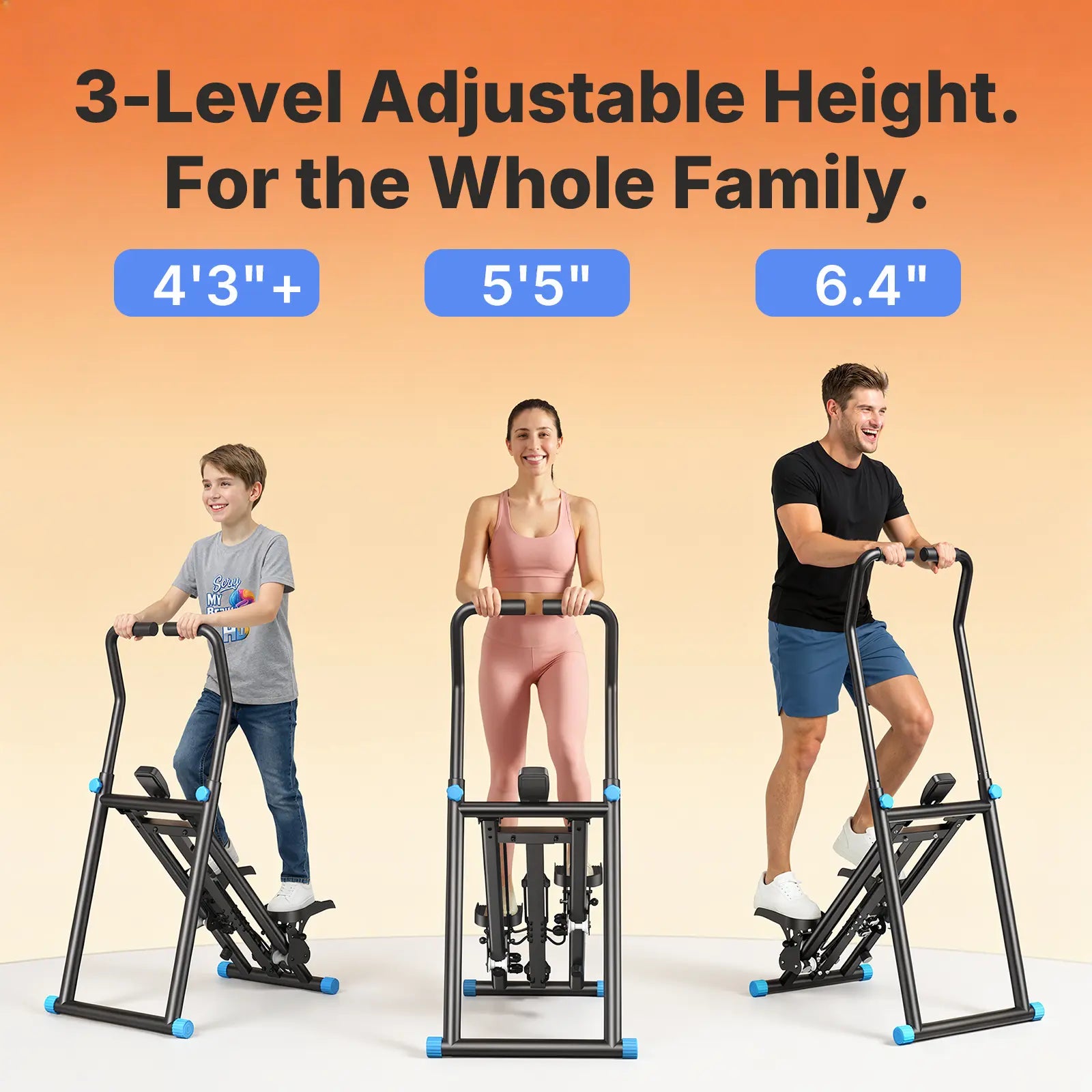 Merach Stair Stepper with Handlebar - Compact Full-Body Cardio Climber, 330 lbs Capacity, Adjustable Pedals for Home Gym Fitness