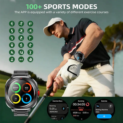 [2026 New Upgrade]Outdoor Compass Wearable Smart Watch | Bluetooth Call | 1.39" round Screen | Health & Fitness Tracker | IP68 Waterproof | Message Notifications| 100+ Sports Modes| for Android/Ios | Perfect Gift for Outdoor Enthusiasts/Boyfriend/Men