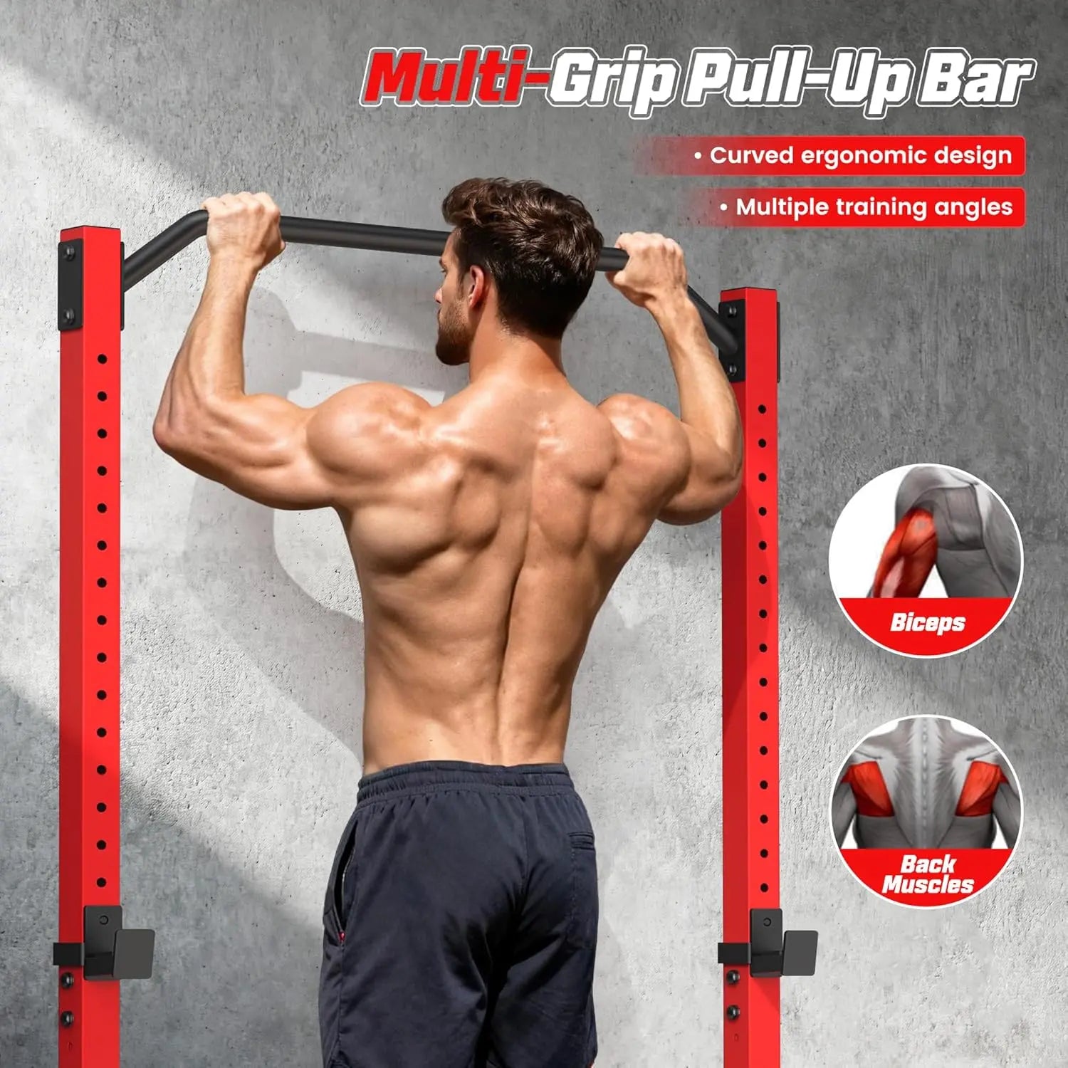 Oppsdecor Adjustable Heavy-Duty Squat Rack - Versatile Home Gym Power Cage for Strength Training and Weightlifting, Ideal for Summer and Father’s Day Gifts