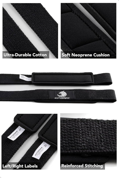 Fitgriff® Zughilfen (Gepolstert) Für Krafttraining, Bodybuilding, Fitness - Kreuzheben Gurte - Lifting Straps - Für Frauen Und Männer
