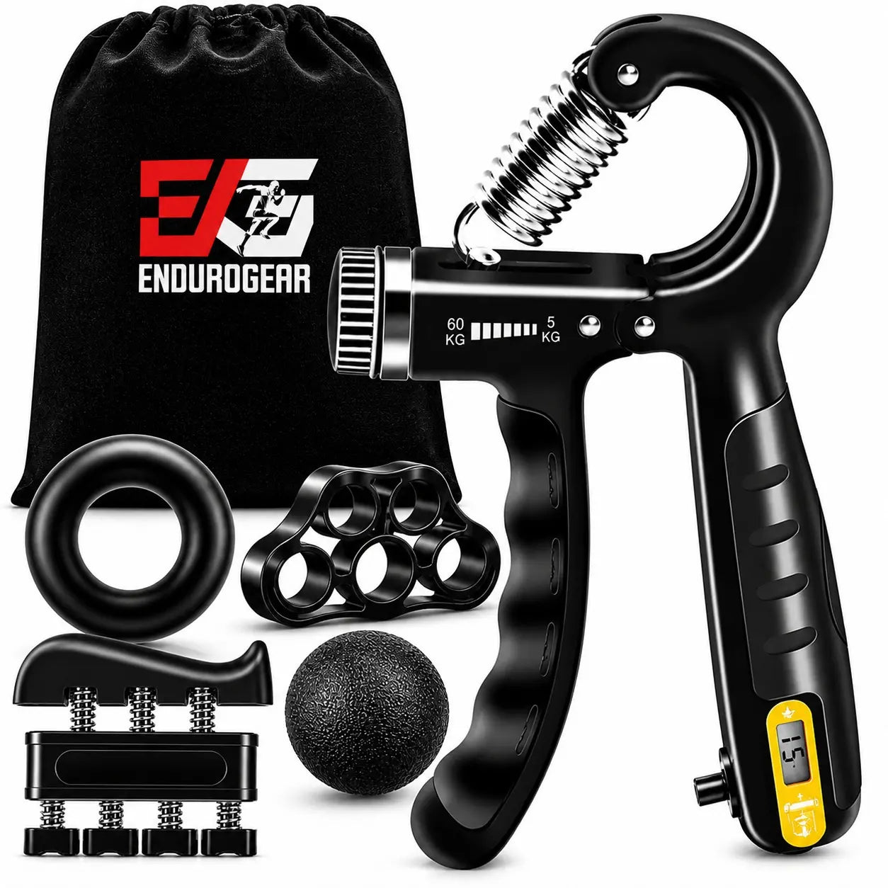 Unleash Your Grip Strength! 💪 E.G Hand Grip Strengthener Kit - 5 Essential Tools for Ultimate Workout & Rehabilitation! 🏋️‍♂️✨