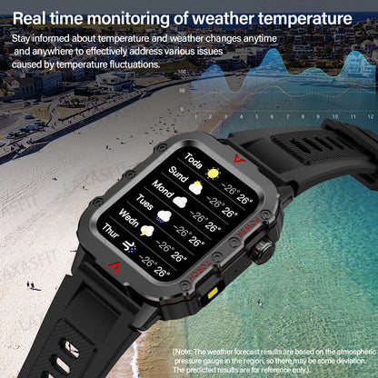 Elevate Your Outdoor Game with the Ultimate Men's Smart Watch: LED Flashlight, Health Monitoring & More! 🌟🏃‍♂️💪