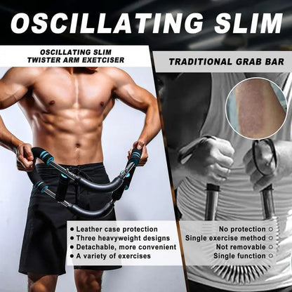 Transform Your Upper Body with the Adjustable Power Twister Arm Trainer - Portable Strength Bar for Men