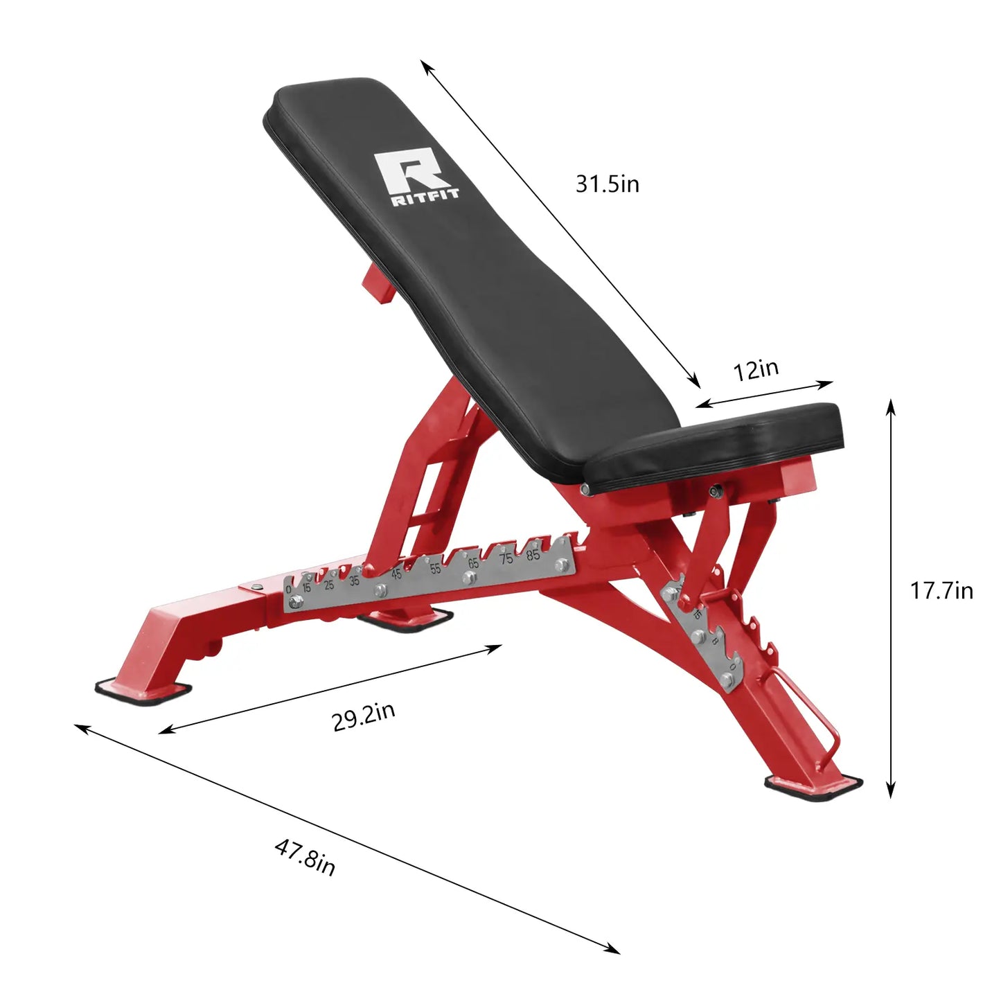 Transform Your Home Workouts with the RITFIT Adjustable Weight Bench - 1300LB Capacity for Ultimate Versatility and Comfort