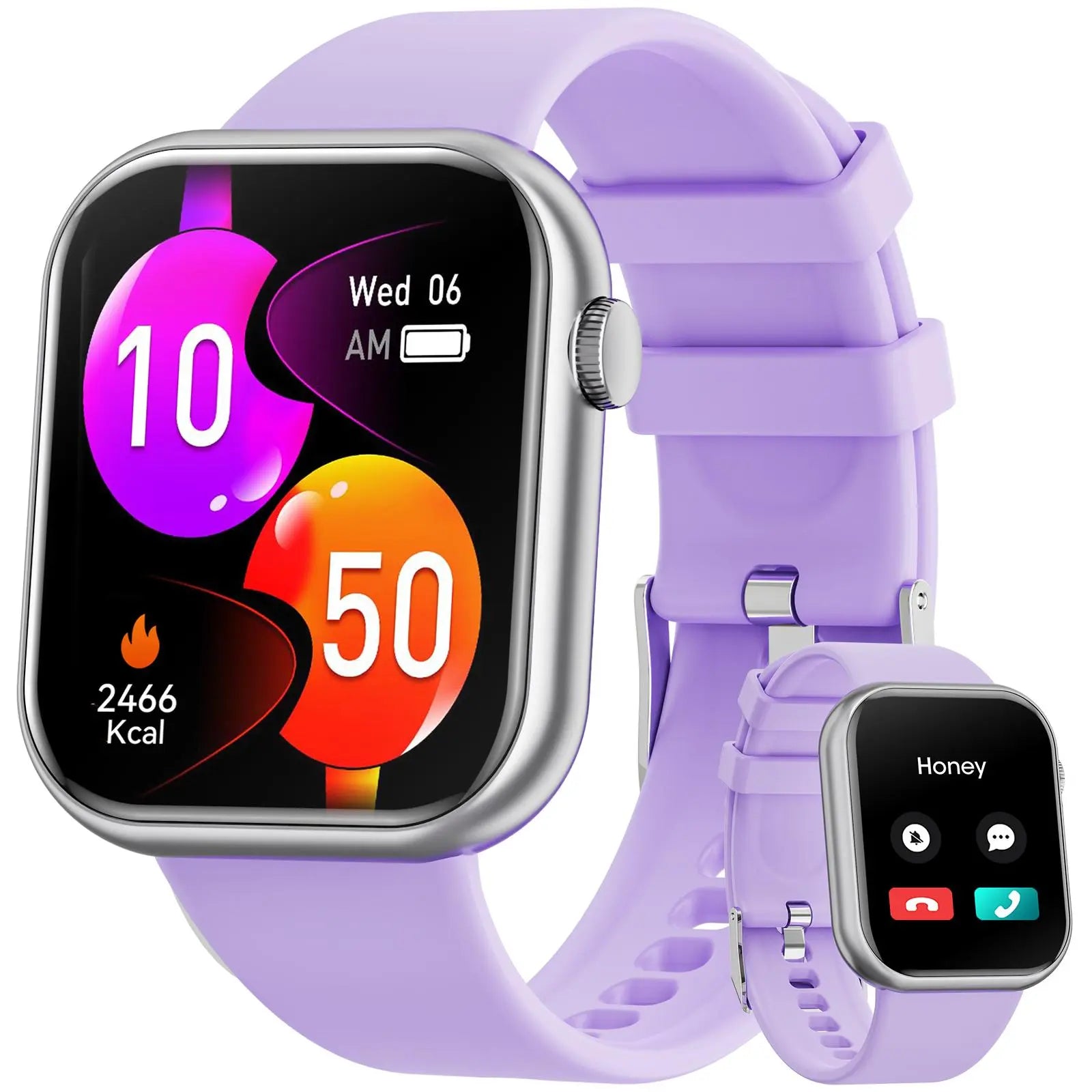 Smart Watch with 1.85" Display, Fitness Tracker, 100+ Sport Modes, Waterproof, Compatible with iOS and Android, Perfect Christmas Gift