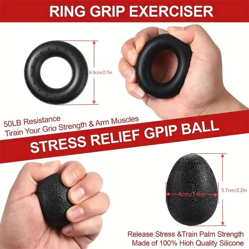 Unleash Your Grip Strength! 💪 E.G Hand Grip Strengthener Kit - 5 Essential Tools for Ultimate Workout & Rehabilitation! 🏋️‍♂️✨
