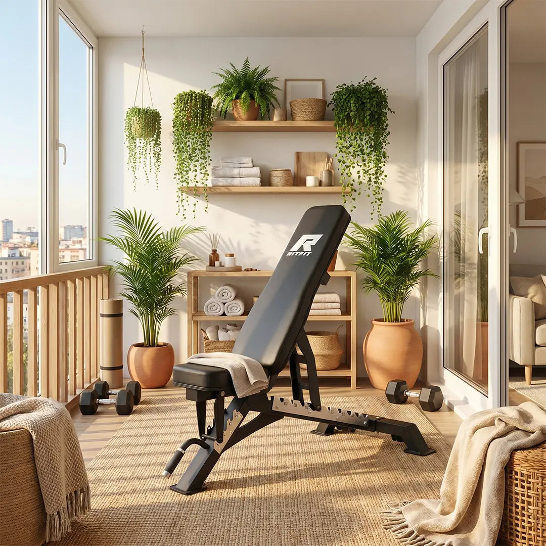 Transform Your Home Workouts with the RITFIT Adjustable Weight Bench - 1300LB Capacity for Ultimate Versatility and Comfort