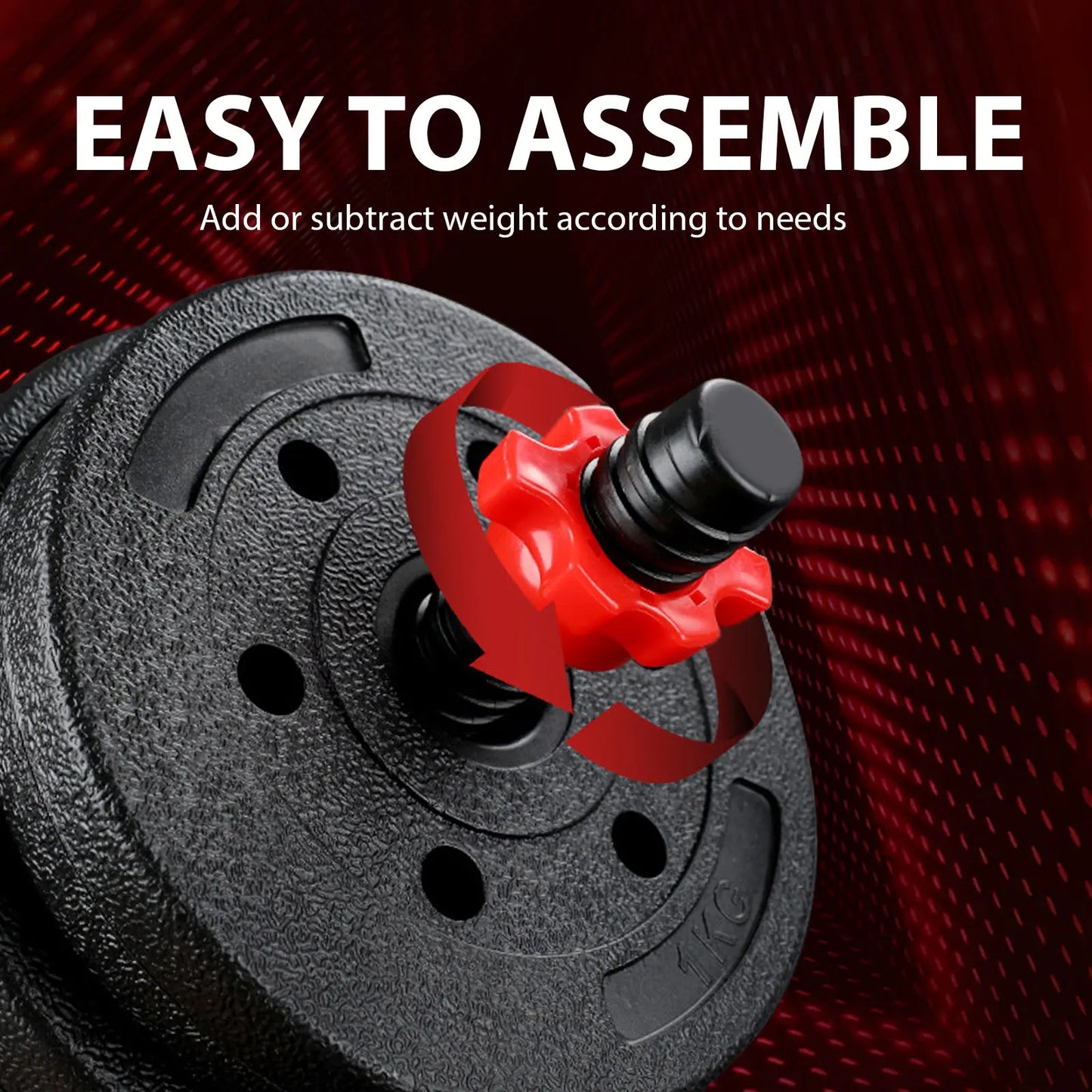 22LB Adjustable Dumbbell and Barbell Set with Thick Connecting Bumper Plate, Ideal for Strength Training in Home Gym for Men and Women
