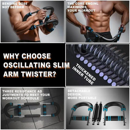 Transform Your Upper Body with the Adjustable Power Twister Arm Trainer - Portable Strength Bar for Men