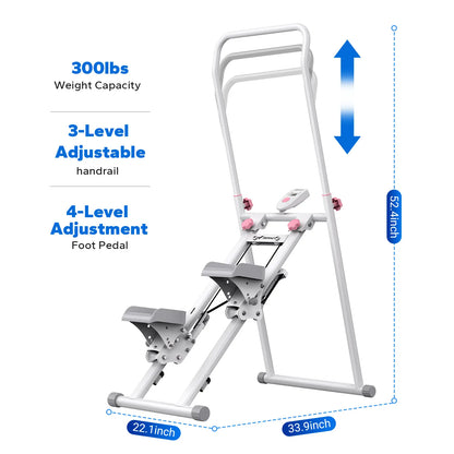 Merach Stair Stepper with Handlebar - Compact Full-Body Cardio Climber, 330 lbs Capacity, Adjustable Pedals for Home Gym Fitness