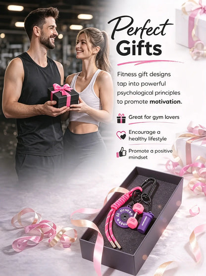 Unleash Your Workout Style with Our Trendy 4-Piece Sporty Barbell Keychain Set – The Ultimate Gym Accessory!