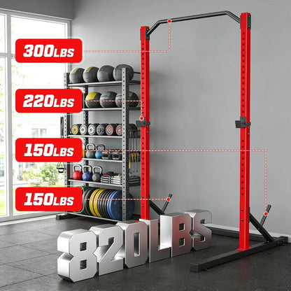 Oppsdecor Adjustable Heavy-Duty Squat Rack - Versatile Home Gym Power Cage for Strength Training and Weightlifting, Ideal for Summer and Father’s Day Gifts