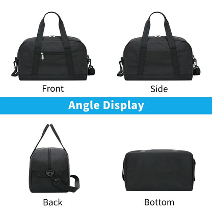 " 14"" Black Mini Duffel Bag for Travel and Gym, Polyester, Durable"